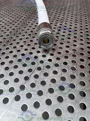 USED ADVANTA PURE APSM-P-0500 34" SILICONE HOSE W/ 1/2 " SANITARY FITTING