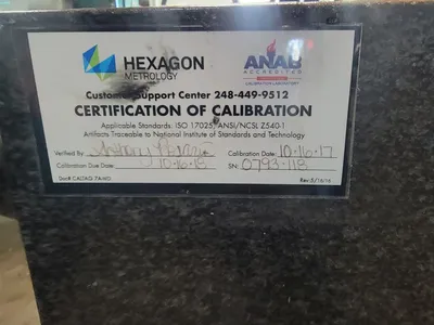 BROWN & SHARPE Granite Surface Plate 41" x 49" x 8" Thick GRANITE SURFACE PLATES | Cleveland Machinery Sales, Inc. (1)