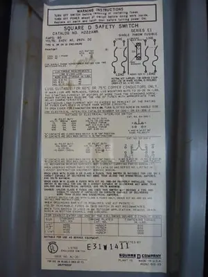 USED SQUARE D H222AWK
