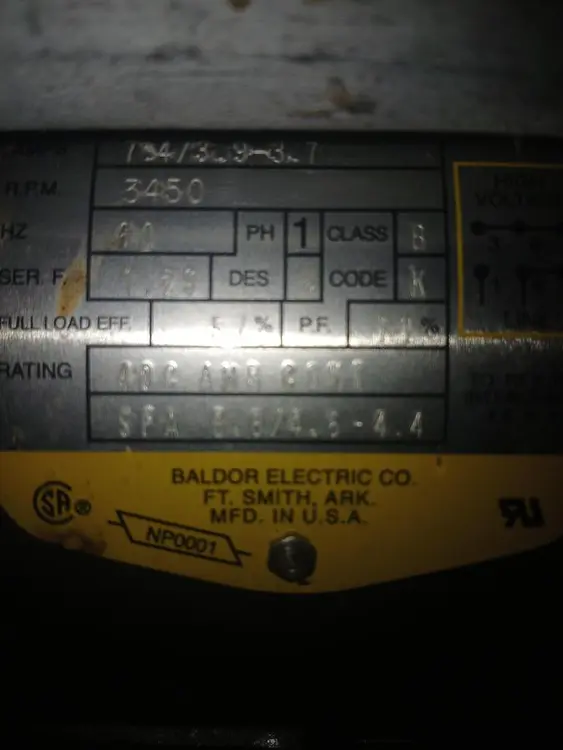 Used BALDOR NP0001 A.C. Motors Tennessee US | BAKE Marketing #896527