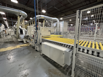 Stefani Evolution SSB Double-Sided Edgebander w/ Mahros Automatic Vacuum Loading & Unloading