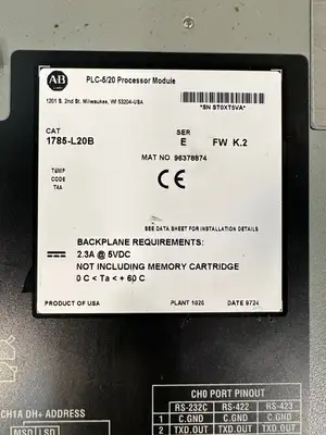 1785-L20B /E Allen Bradley PLC 5/20 Processor 1785L20B FW K.2 (7.3.4)