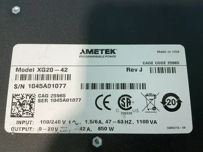 Used AMETEK XG2042 DC Power Supplies Ohio US | HGR 24 #1463382