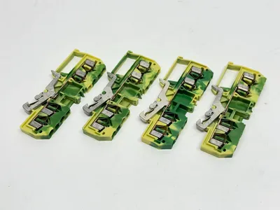 281-687 | Wago  Terminal Block 3-Conductor Ground Cage Clamp LOT OF 4 - Used