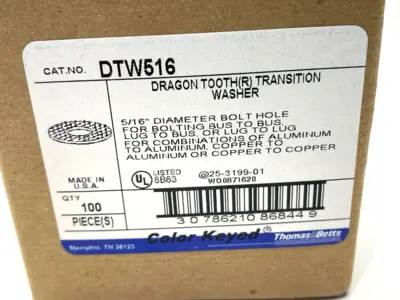 New | in-Stock Thomas & Betts Dragon Tooth Transition Washer 5/16" Dia. Hole LOT OF 100 Hardware Washers Michigan US | Maverick Industrial Sales #1394822