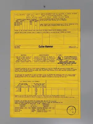 NEW 1998 CUTLER-HAMMER 1HD364NF
