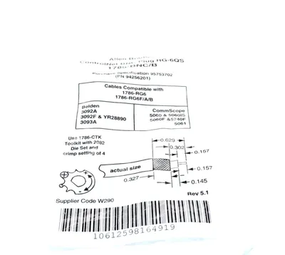 6 NEW SEALED ALLEN BRADLEY 1786-BNC/B CONTROLNET PLUG 1786BNCB