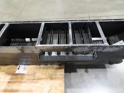 Enomoto Hinge Belt CNC Chip Conveyor 16"x 62" Infeed 31" Discharge 220V 3PH