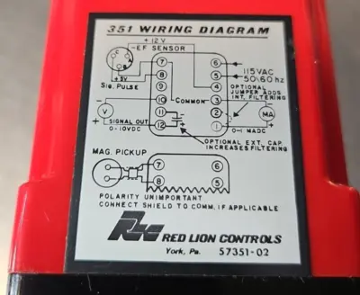 RED LION 351 CONVERTER DC 115VAC 50/60HZ. Loc4D28