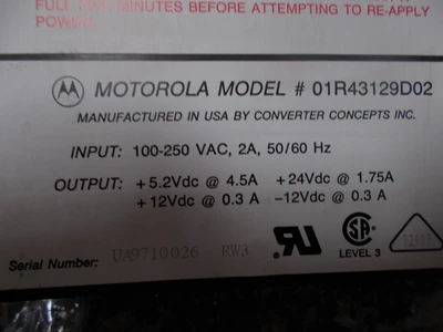 USED Motorola 01R43129D02 Power Supply