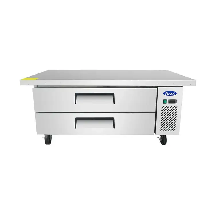 New | in-Stock Atosa New Atosa MGF8452GR 60" Extended Top Refrigerated Chef Base with 52" Cabinet Chef Bases Illinois US | Falcon Restaurant Supply #1375345