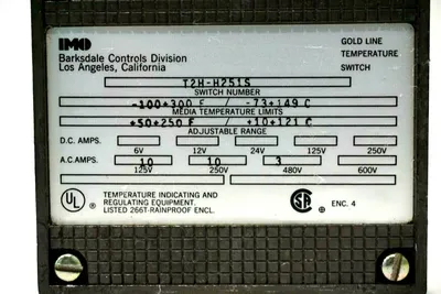 USED BARKSDALE T2H-H251S TEMPERATURE SWITCH T2HH251S