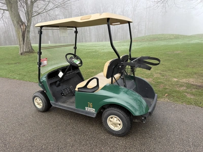 (1) 2014 E-Z-Go golf cart with a Kawasaki gas engine, includes canopy, ball carrier, fold-down winds...