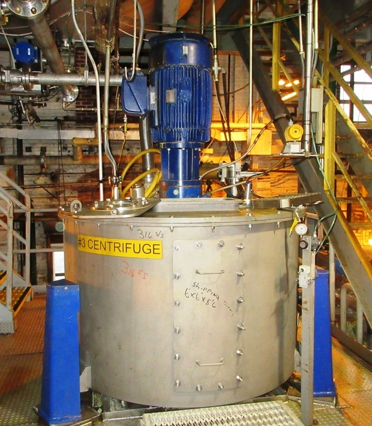 De Laval 60 x 30 perforate basket centrifuge, 316SS.