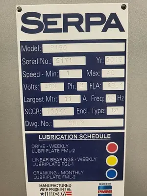 Used 2018 SERPA P150 Vertical Form Fill Sealing Machines (VFFS) | ND Industrial Surplus #1225043