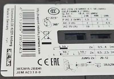 USED Siemens 3RH2911-2XA40-0MA0