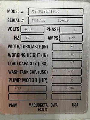 USED PROCECO CSW8121/*1910