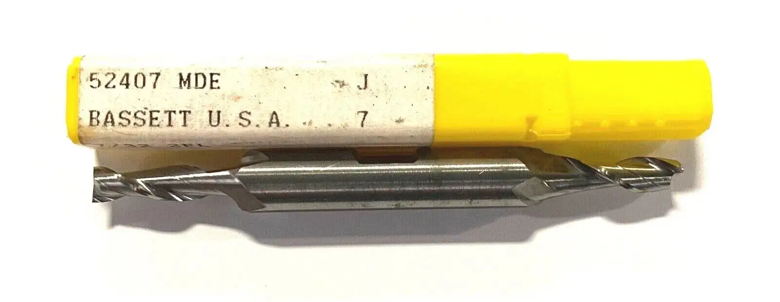Bassett Carbide Double End Mill 7/32" x 3/8" x 9/16" x 3-1/2" 2 Flute USA Made