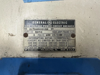General Electric GE AK-2A-50 low voltage power circuit Breaker