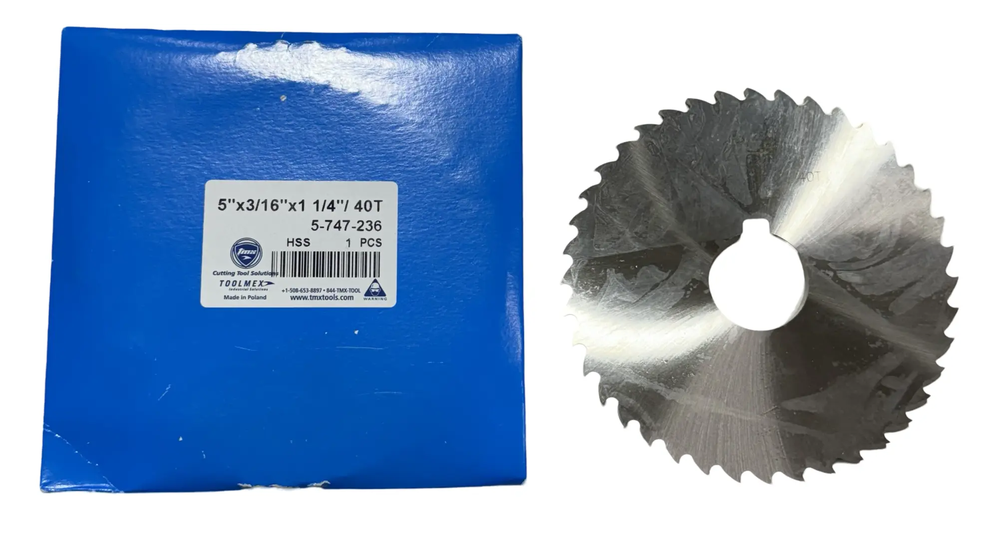 TMX 5" x 3/16" x 1-1/4" HSS Plain Slitting Saw 40T