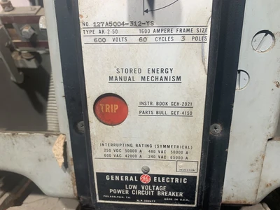 General Electric AK-2-50 Low Voltage Power Circuit Breaker