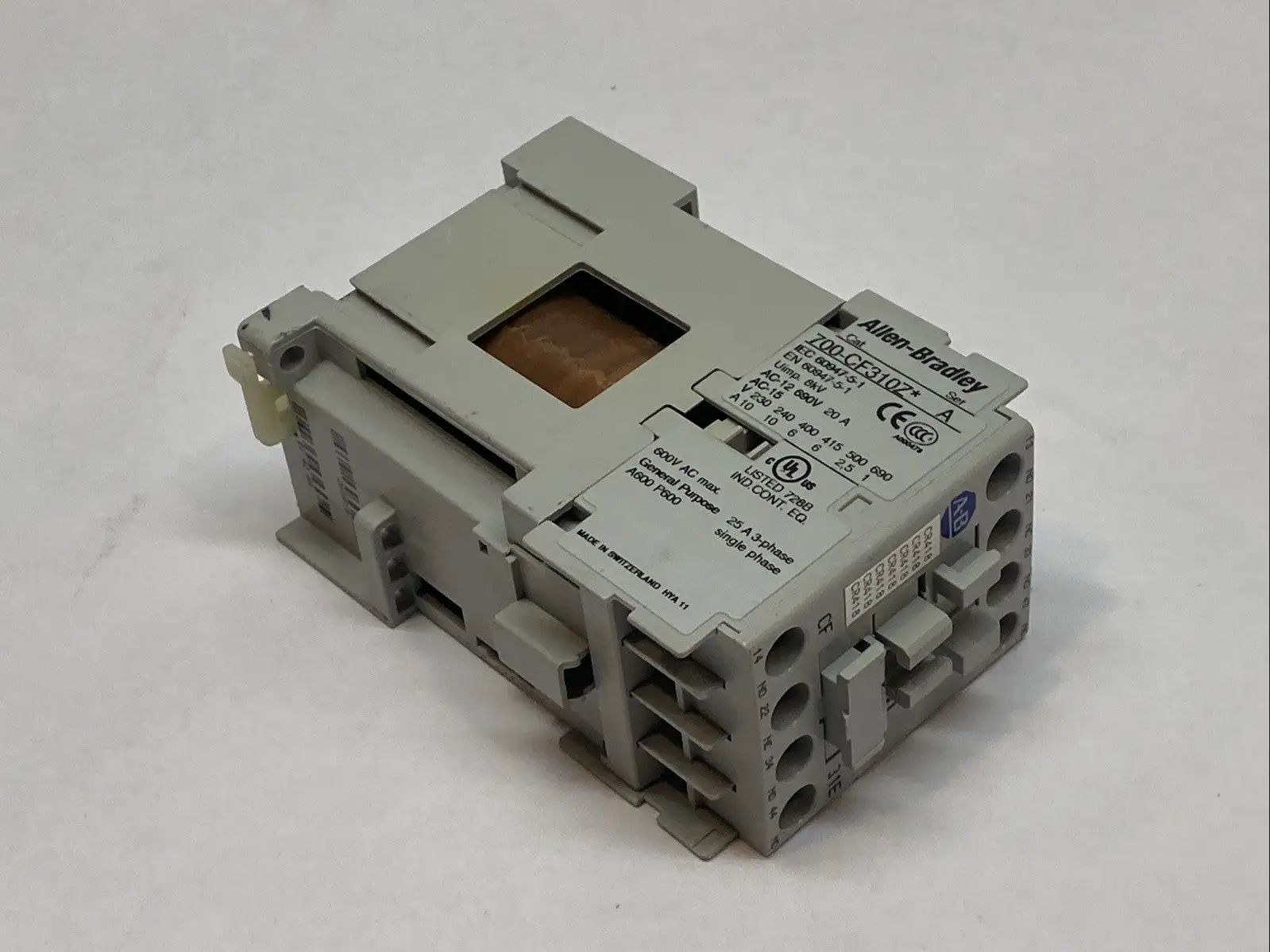 USED ALLEN-BRADLEY CONTROL RELAY 24 VDC 3NO/1NC 25A SER A