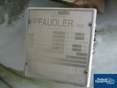 NEW Pfaudler 1,000 Gal Pfaudler Glass-Lined Reactor, 150/150#, Unused