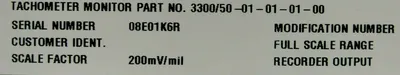 NEW BENTLY NEVADA 3300/50-01-01-01-00 TACHOMETER MONITOR 33005001010100