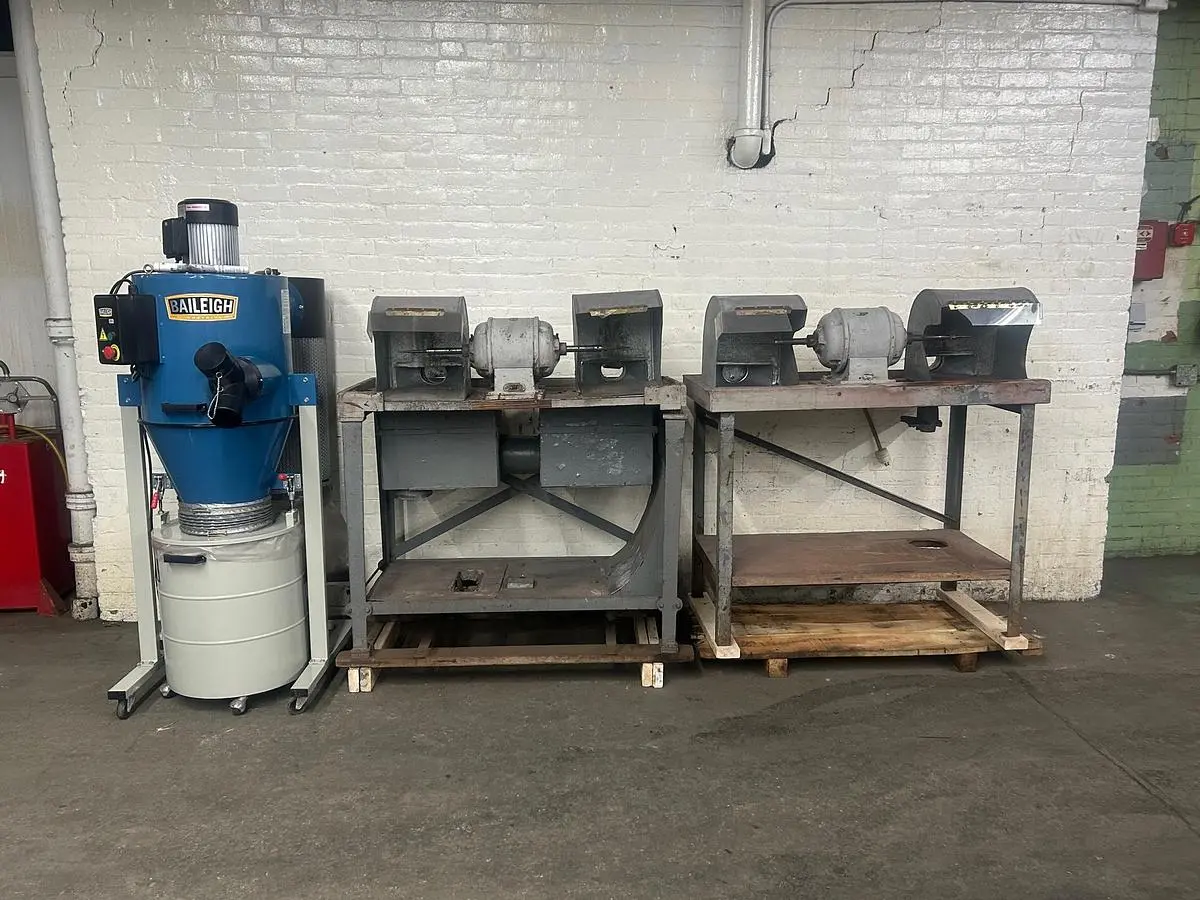Dual Polishing Benches (4-Station System) with Baileigh DC-1450C 2HP Dust Collector