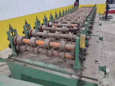 36" WIDE R-PANEL ASC ROLLFORMING LINE WITH REEL & CUT OFF, BECK CONTROLS