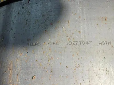 7,600 GALLON 10' DIAMETER X 13' TALL L316 STAINLESS STEEL TANK