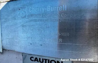 Used 1,500 Gallon Cherry-Burrell Vertical Stainless Steel Tank – Side Manway, Spray Bar, Polished Interior