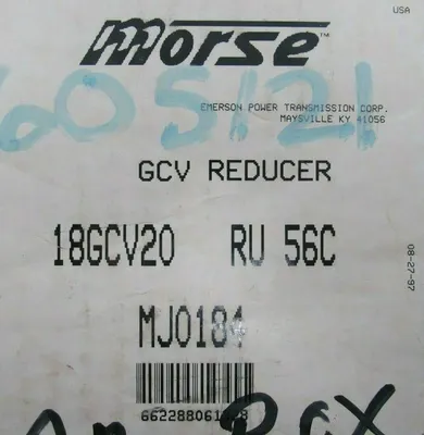 NEW MORSE 18GCV GEAR REDUCER 20:1 97HMJ0184 18GCV20RU56C