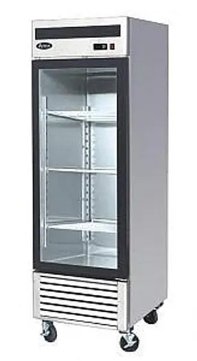 BOTTOM MOUNT SINGLE GLASS DOOR FREEZER * STAINLESS STEEL