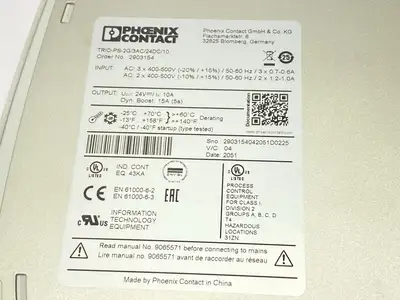 Used Phoenix Contact Power Supply 10A 24VDC 2903154 DIN Rail Power Supplies Michigan US | Maverick Industrial Sales #1391741