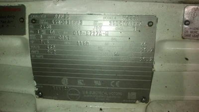 US Motors 7.5HP; 1180RPM; 460V; Frame: 256U C10-R727A-M