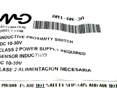 NEW AUTOMATION DIRECT AM1-AN-3A PROXIMITY SWITCH AM1AN3A