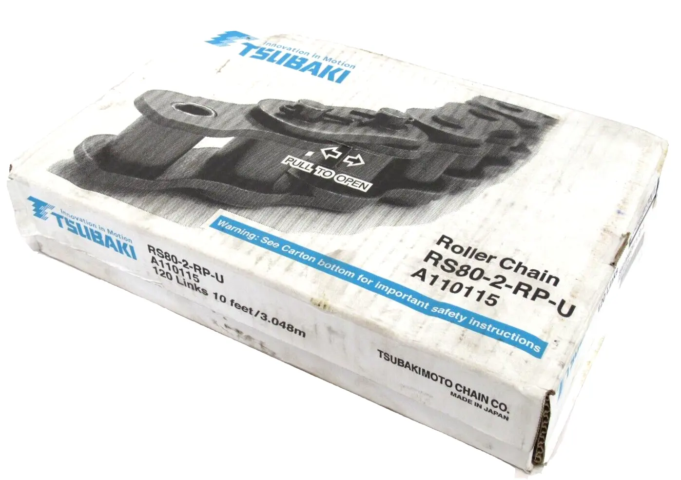 NEW TSUBAKI RS80-2-RP-U ROLLER CHAIN 10' RS802RPU