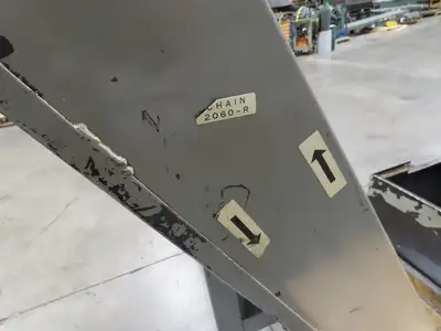 Enomoto Hinge Belt CNC Chip Conveyor 16"x 62" Infeed 43" Discharge 220V 3PH