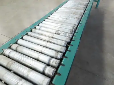 14' x 10" Live Roller Bed S-Curve Conveyor V-Belt Drive Adj Height *NO MOTOR*