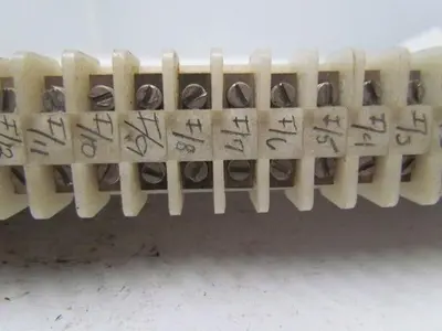 Allen Bradley 1492-F 29 Terminal Blocks w/(11)Circuit Breakers On 7/8" Bar