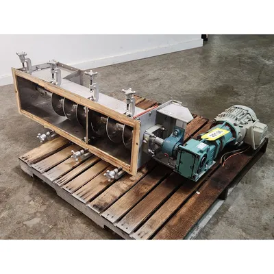 Used 1HP Stainless Steel Sanitary Screw Feeder 9" Dia. X 40"L