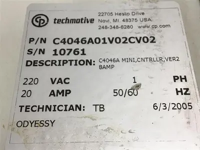 Used TECH MOTIVE C4046A01V02CV02 Interface Monitors Michigan US | Ideal Machinery #1233000