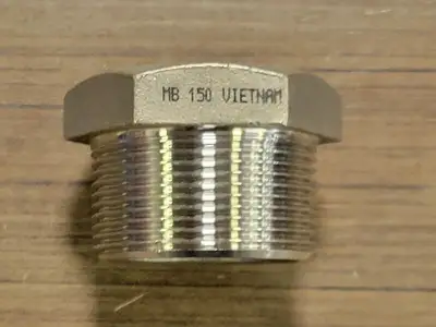 1-1/2" x 3/4" 316 Stainless Steel Hex Head Reducing Bushing MB 150