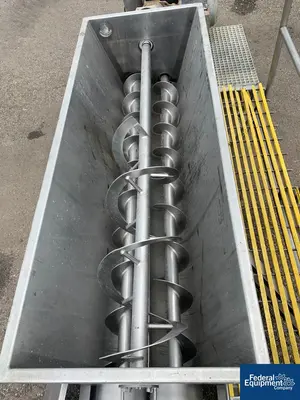USED APV 10" x 90" APV Discharge Screw Conveyor, S/S, 20 HP