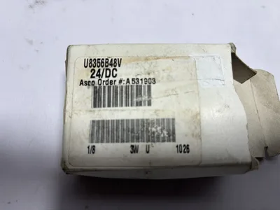 Asco U8356B48V 1/8” Universal Stainless Steel 3-Way Valve, 24 VDC 0-32 PSI