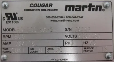 NEW MARTIN B3-380-0A INDUSTRIAL VIBRATOR 3600RPM 230/460V B33800A