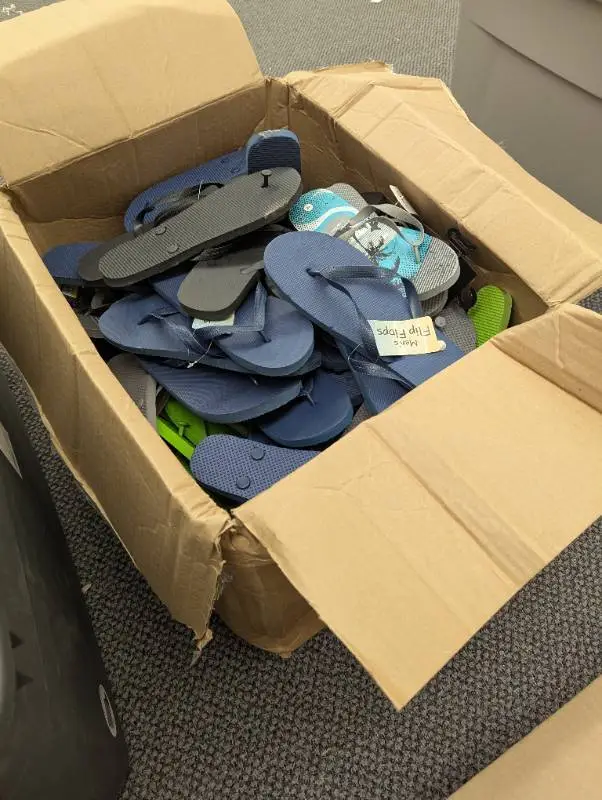 Large box of Mixed Flip Flops