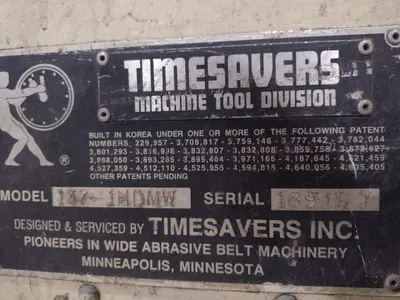 37" TIMESAVERS MODEL #137-1HDMW WET BELT GRINDER SANDER 20 HP : STOCK #19869