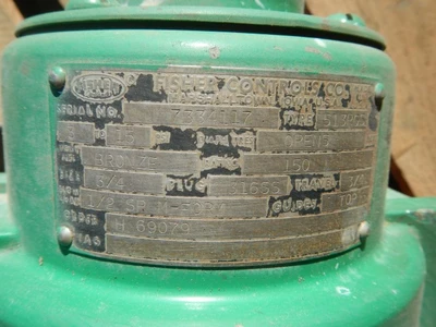 Fisher 3/4" 150 Rating, Bronze Butt Weld Control Valve